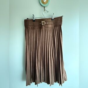 Brown Pleated Women's Skirt